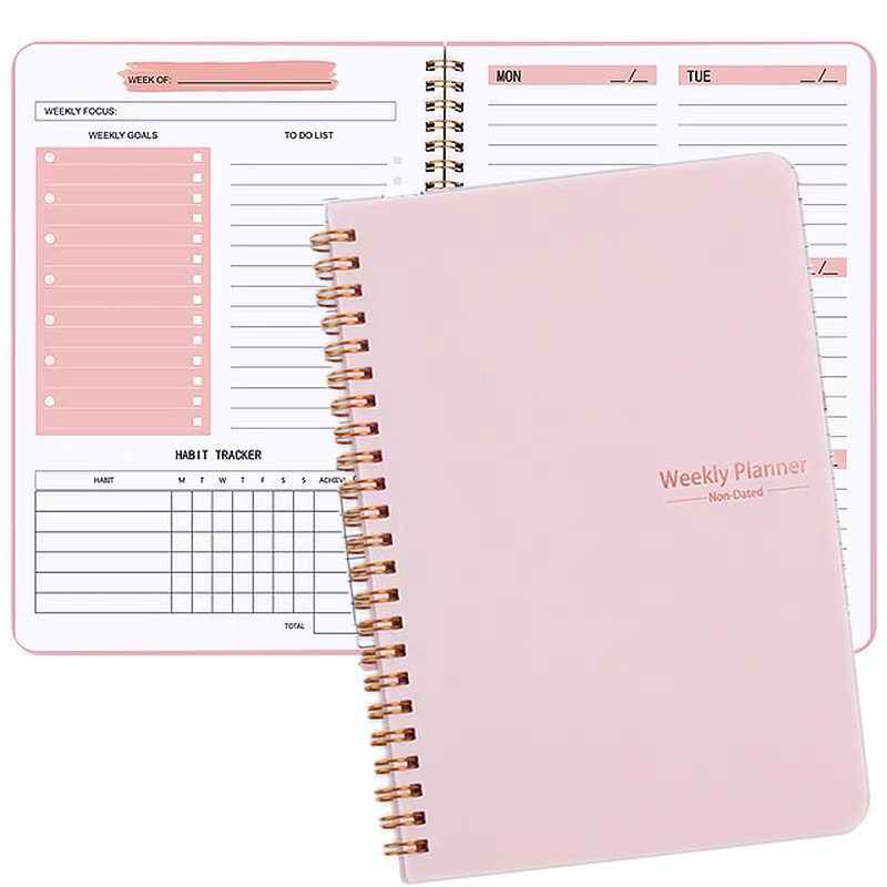Agenda Semanal sin fechas Rosa